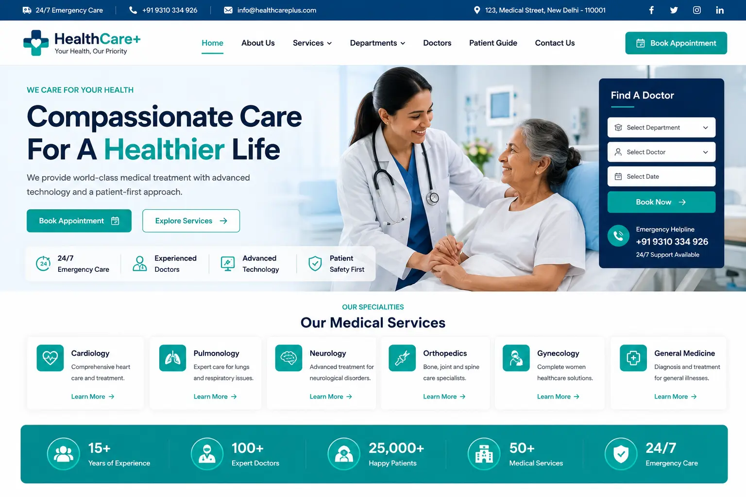 Healthcare Website Development Project by Trisha Web